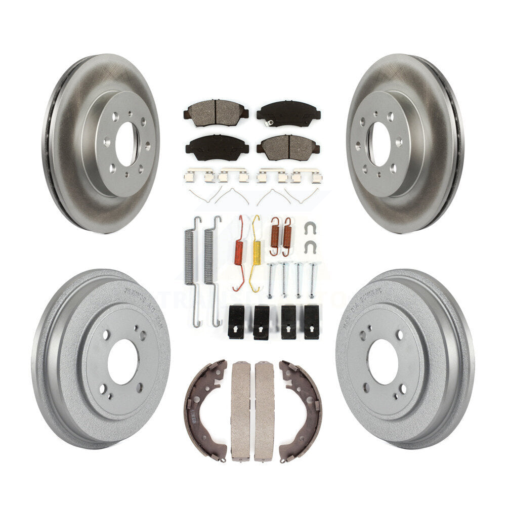 [Avant + Arrière] Kit de disque (revêtu) et plaquette (semi-métallique) de frein pour Honda Fit KGS-101529