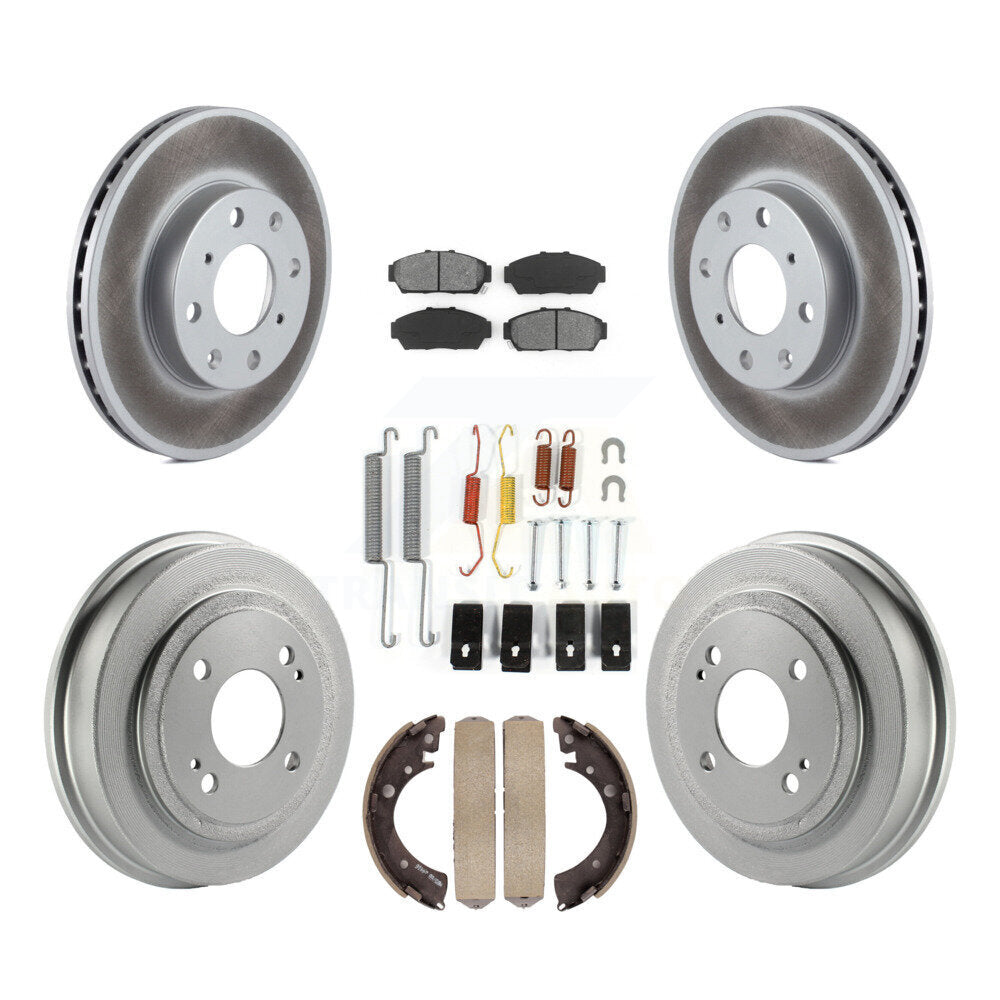 [Avant + Arrière] Kit de disque (revêtu) et plaquette (semi-métallique) de frein pour 1994-1995 Honda Civic EX avec Sedan Automatic transmission Non-ABS KGS-101533