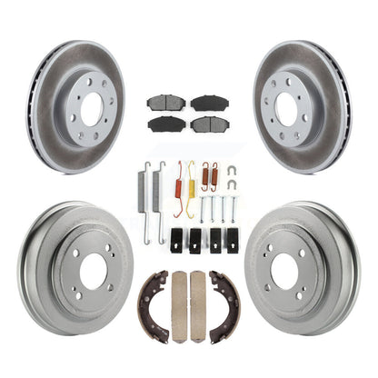 [Avant + Arrière] Kit de disque (revêtu) et plaquette (semi-métallique) de frein pour 1994-1995 Honda Civic EX avec Sedan Automatic transmission Non-ABS KGS-101533