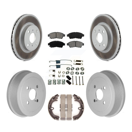 [Avant + Arrière] Kit de disque (revêtu) et plaquette (semi-métallique) de frein pour 1993-1997 Toyota Corolla Geo Prizm KGS-101534