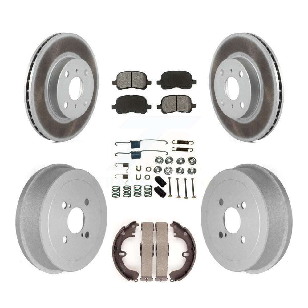 [Avant + Arrière] Kit de disque (revêtu) et plaquette (semi-métallique) de frein pour Toyota Corolla KGS-101535
