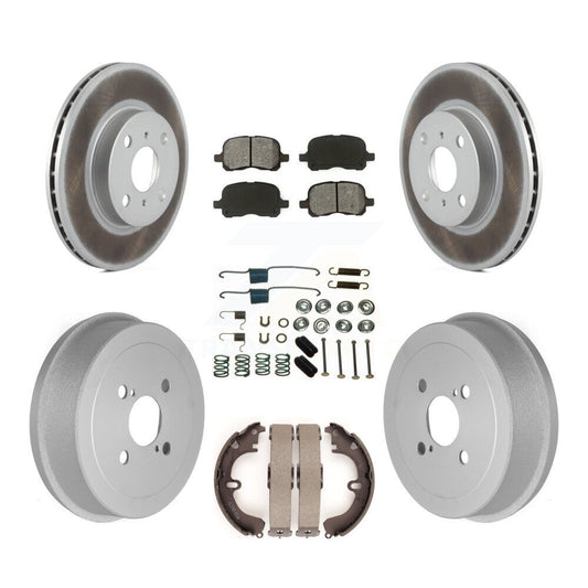 [Avant + Arrière] Kit de disque (revêtu) et plaquette (semi-métallique) de frein pour Toyota Corolla KGS-101535