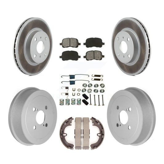 [Avant + Arrière] Kit de disque (revêtu) et plaquette (semi-métallique) de frein pour Toyota Corolla Chevrolet Prizm KGS-101536