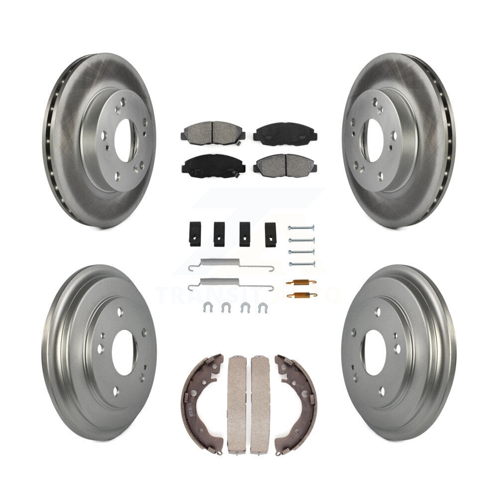 [Avant + Arrière] Kit de disque (revêtu) et plaquette (semi-métallique) de frein pour Honda Civic KGS-101544