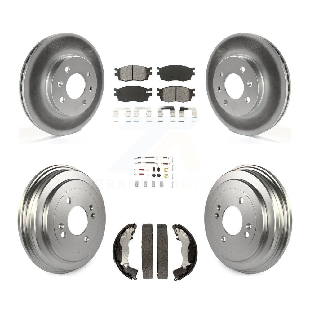 [Avant + Arrière] Kit de disque (revêtu) et plaquette (semi-métallique) de frein pour Hyundai Accent Kia Rio Rio5 KGS-101549 par Transit Auto