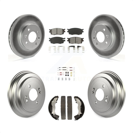 [Avant + Arrière] Kit de disque (revêtu) et plaquette (semi-métallique) de frein pour Hyundai Accent Kia Rio Rio5 KGS-101549 par Transit Auto