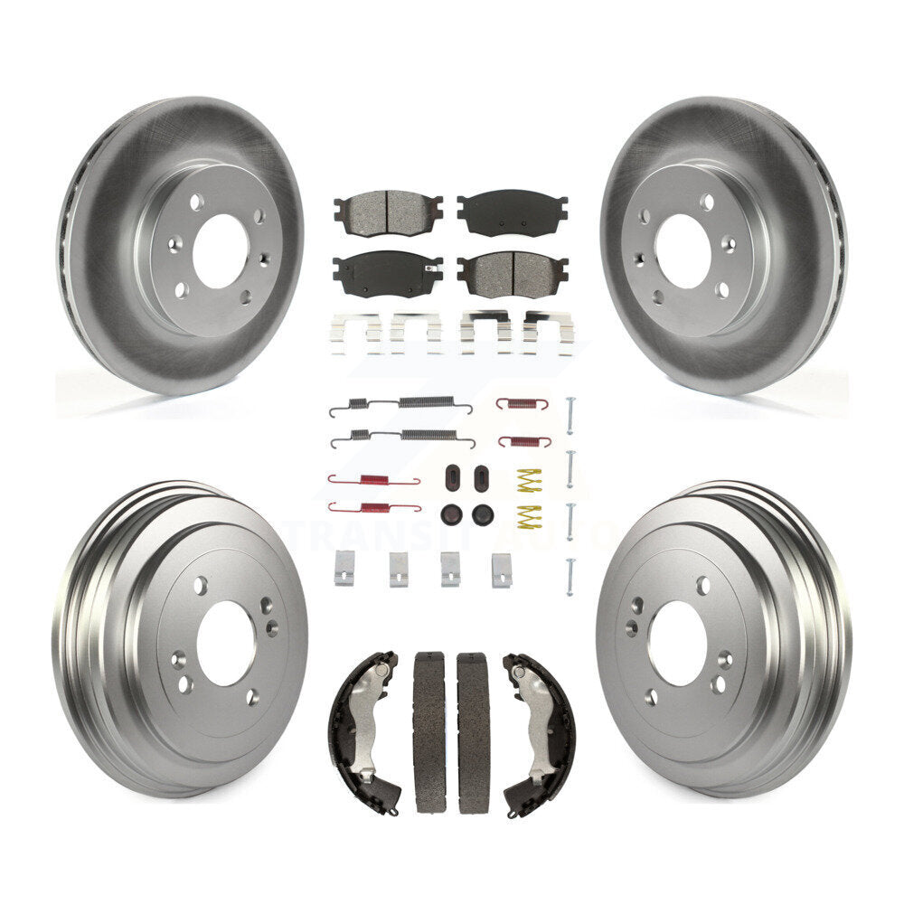 [Avant + Arrière] Kit de disque (revêtu) et plaquette (semi-métallique) de frein pour Hyundai Accent Kia Rio Rio5 KGS-101549