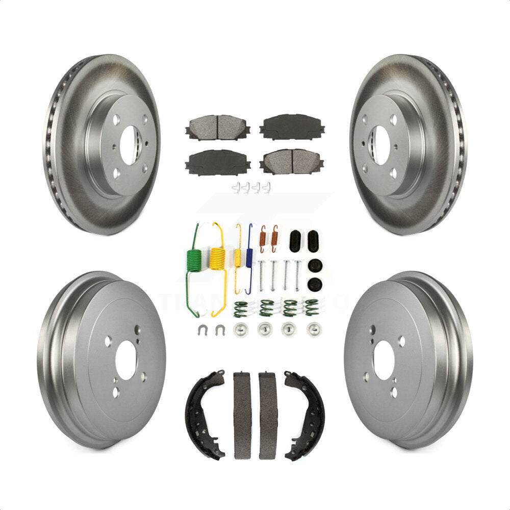 [Avant + Arrière] Kit de disque (revêtu) et plaquette (semi-métallique) de frein pour Toyota Yaris KGS-101550 par Transit Auto
