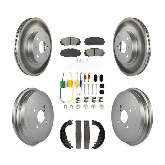 [Avant + Arrière] Kit de disque (revêtu) et plaquette (semi-métallique) de frein pour Toyota Yaris KGS-101550 par Transit Auto