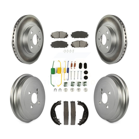 [Avant + Arrière] Kit de disque (revêtu) et plaquette (semi-métallique) de frein pour Toyota Yaris KGS-101550