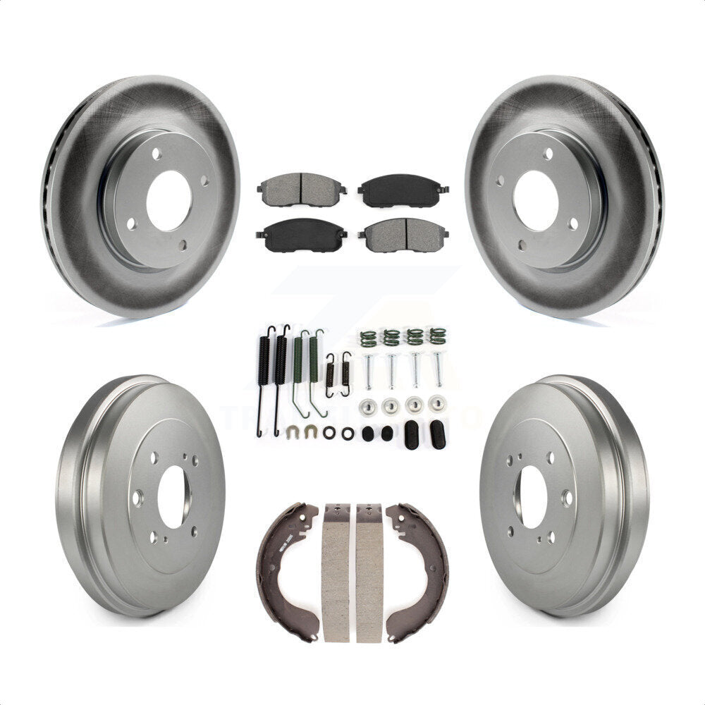 [Avant + Arrière] Kit de disque (revêtu) et plaquette (semi-métallique) de frein pour Nissan Sentra Versa Cube KGS-101551 par Transit Auto