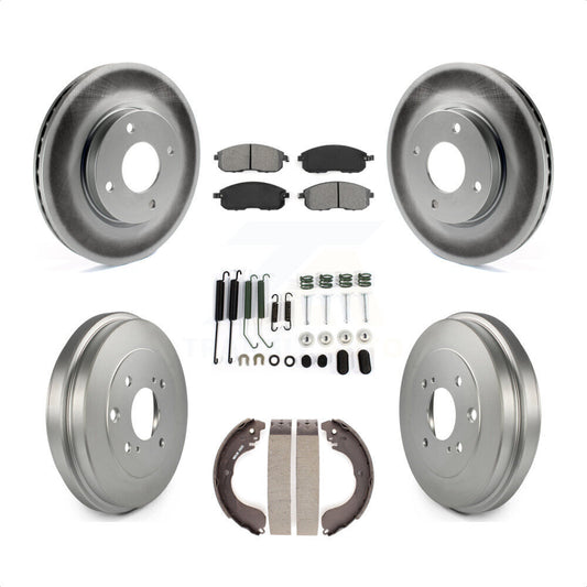 [Avant + Arrière] Kit de disque (revêtu) et plaquette (semi-métallique) de frein pour Nissan Sentra Versa Cube KGS-101551 par Transit Auto