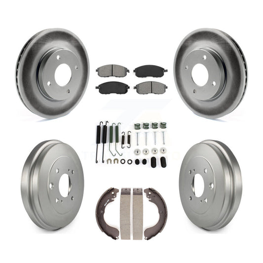 [Avant + Arrière] Kit de disque (revêtu) et plaquette (semi-métallique) de frein pour Nissan Sentra Versa Cube KGS-101551