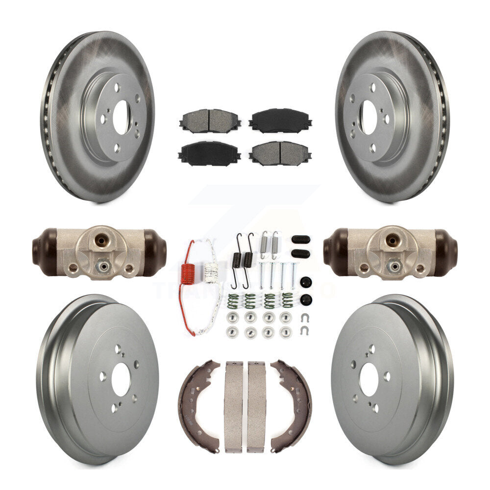[Avant + Arrière] Kit de disque (revêtu) et plaquette (semi-métallique) de frein pour 2009-2013 Toyota Corolla KGS-101572