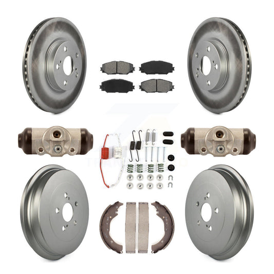 [Avant + Arrière] Kit de disque (revêtu) et plaquette (semi-métallique) de frein pour 2009-2013 Toyota Corolla KGS-101572