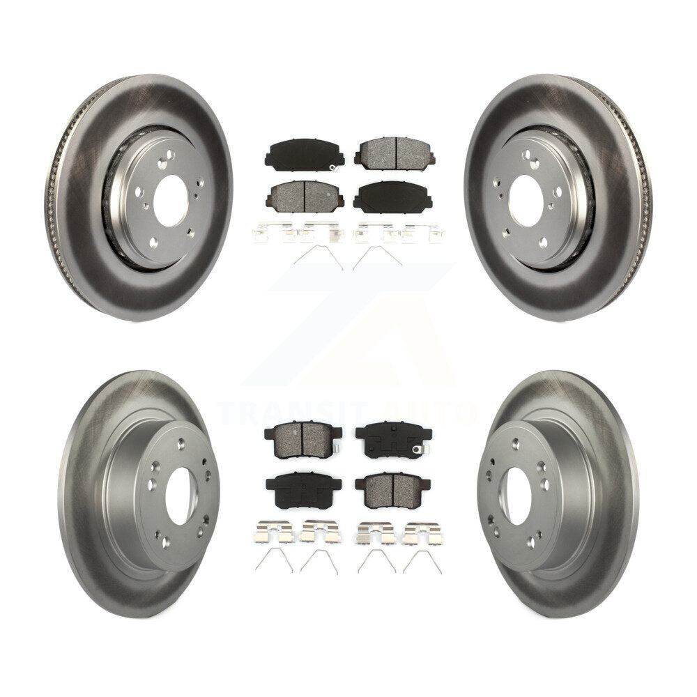 [Avant + Arrière] Kit de disque (revêtu) et plaquette (semi-métallique) de frein pour Honda Accord KGS-101587