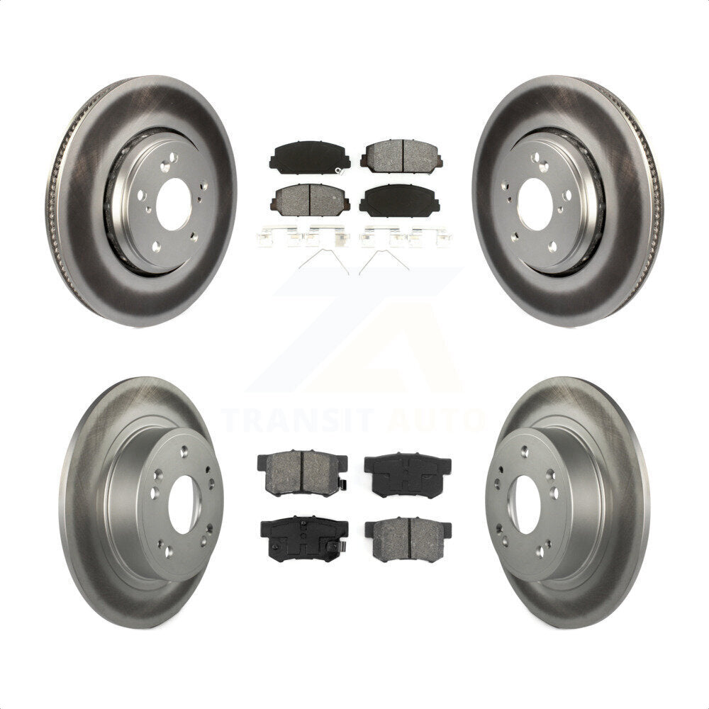 [Avant + Arrière] Kit de disque (revêtu) et plaquette (semi-métallique) de frein pour 2017-2022 Acura ILX KGS-101588 par Transit Auto