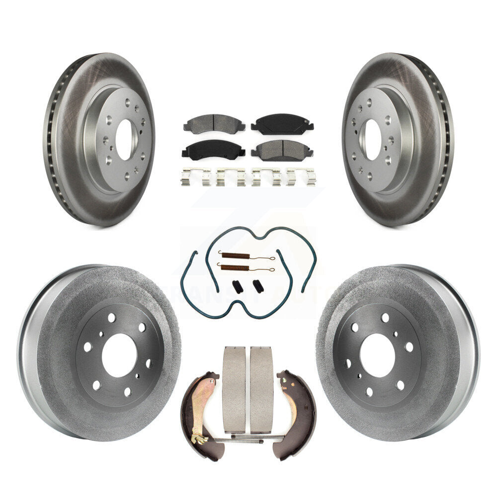 [Avant + Arrière] Kit de disque (revêtu) et plaquette (semi-métallique) de frein pour 2009 Chevrolet Silverado 1500 GMC Sierra Except Vehicles Using Hold Down Pins KGS-101600