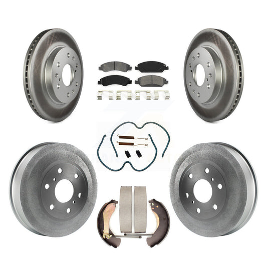[Avant + Arrière] Kit de disque (revêtu) et plaquette (semi-métallique) de frein pour 2009 Chevrolet Silverado 1500 GMC Sierra Except Vehicles Using Hold Down Pins KGS-101600