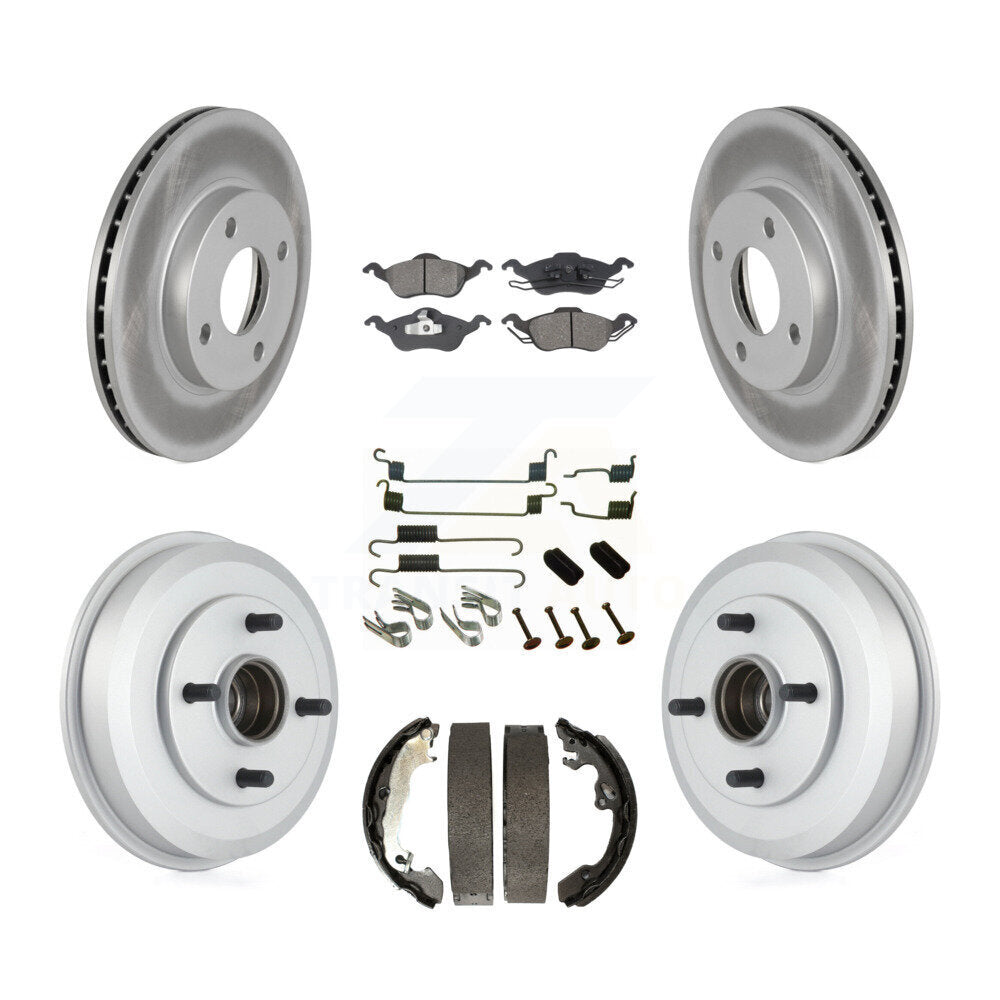 [Avant + Arrière] Kit de disque (revêtu) et plaquette (semi-métallique) de frein pour Ford Focus Wheel Bearing Includes KGS-101605