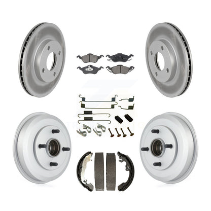 [Avant + Arrière] Kit de disque (revêtu) et plaquette (semi-métallique) de frein pour Ford Focus Wheel Bearing Includes KGS-101605