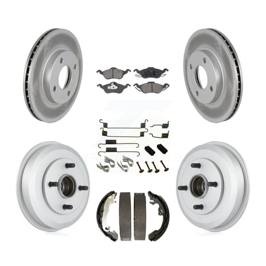 [Avant + Arrière] Kit de disque (revêtu) et plaquette (semi-métallique) de frein pour Ford Focus Wheel Bearing Includes KGS-101605