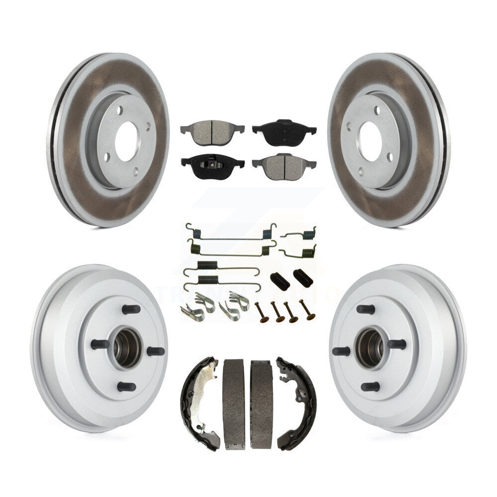 [Avant + Arrière] Kit de disque (revêtu) et plaquette (semi-métallique) de frein pour 2005-2007 Ford Focus Wheel Bearing Includes KGS-101606