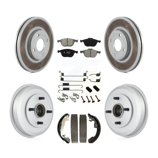 [Avant + Arrière] Kit de disque (revêtu) et plaquette (semi-métallique) de frein pour 2005-2007 Ford Focus Wheel Bearing Includes KGS-101606