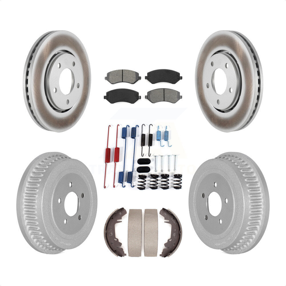 [Avant + Arrière] Kit de disque (revêtu) et plaquette (semi-métallique) de frein pour Dodge Chrysler Town & Country Grand Caravan Voyager KGS-101608 par Transit Auto