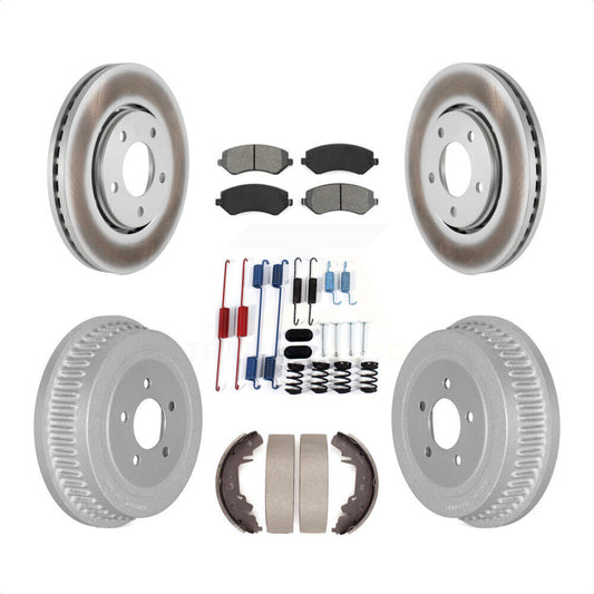 [Avant + Arrière] Kit de disque (revêtu) et plaquette (semi-métallique) de frein pour Dodge Chrysler Town & Country Grand Caravan Voyager KGS-101608 par Transit Auto
