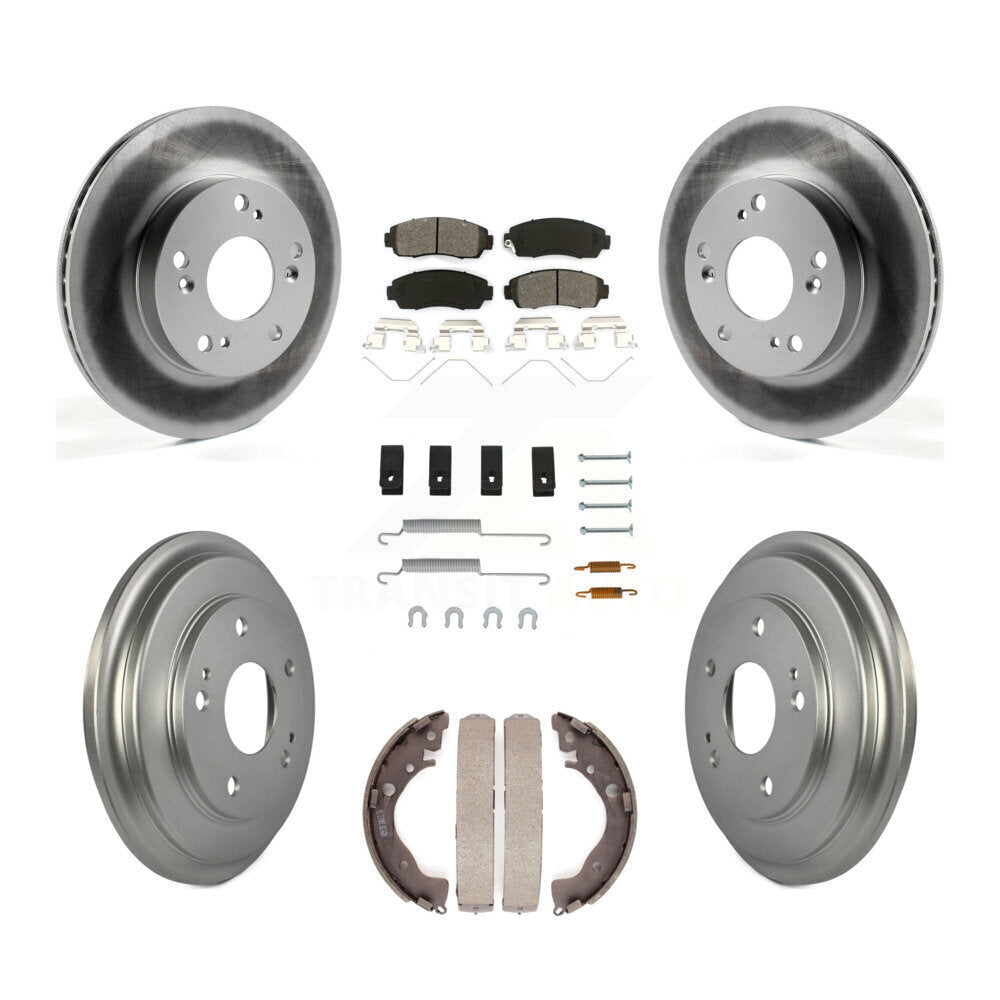[Avant + Arrière] Kit de disque (revêtu) et plaquette (semi-métallique) de frein pour 2015 Honda Civic LX avec Manual transmission KGS-101618