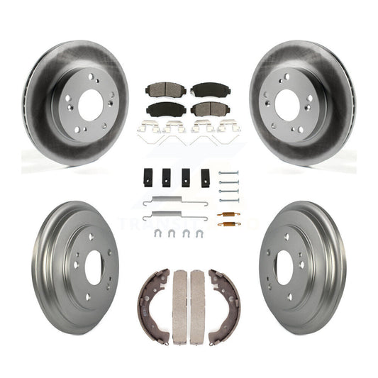 [Avant + Arrière] Kit de disque (revêtu) et plaquette (semi-métallique) de frein pour 2015 Honda Civic LX avec Manual transmission KGS-101618