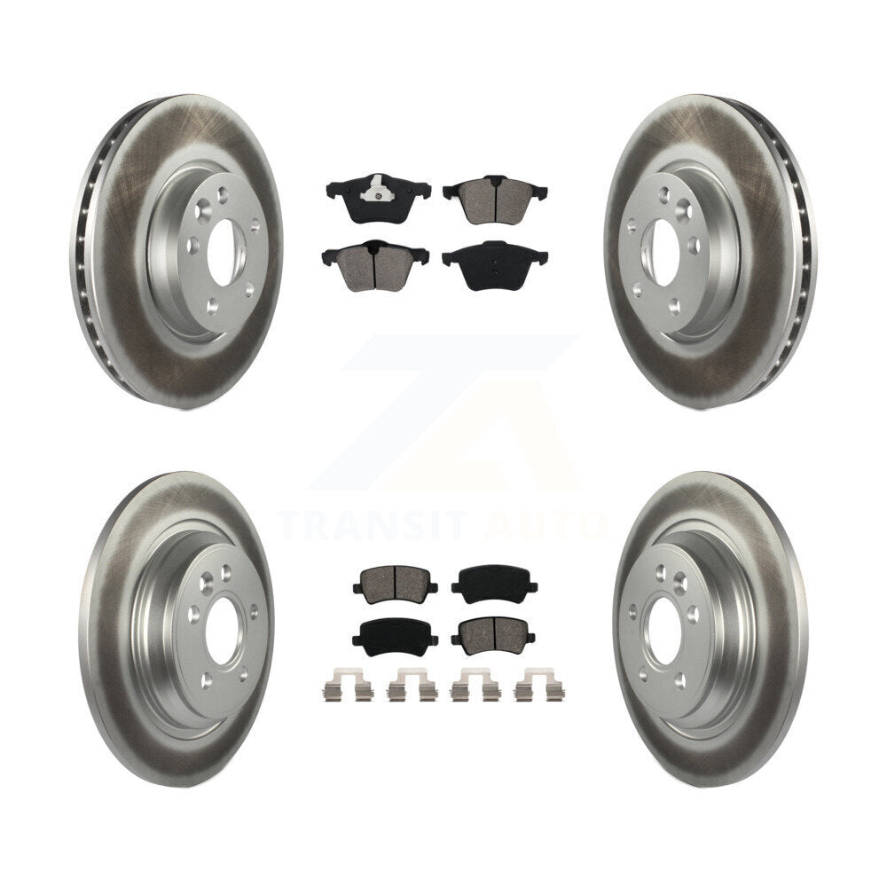 [Avant + Arrière] Kit de disque (revêtu) et plaquette (semi-métallique) de frein pour 2008 Volvo V70 avec 300mm Diameter Rotor KGS-101620