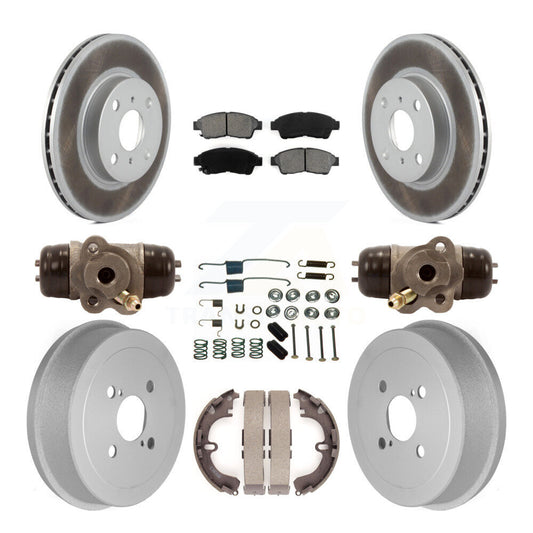 [Avant + Arrière] Kit de disque (revêtu) et plaquette (semi-métallique) de frein pour 1993-1997 Toyota Corolla Geo Prizm KGS-101632