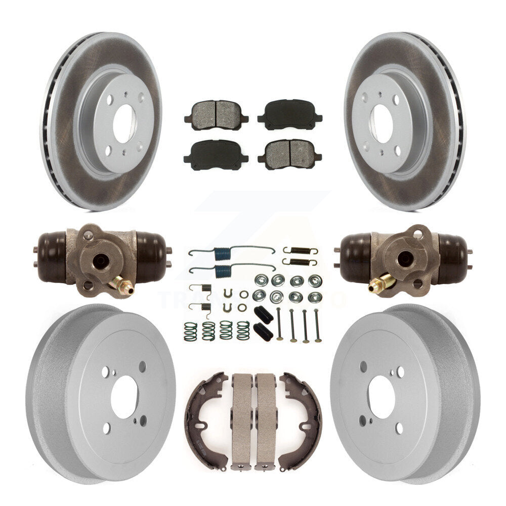 [Avant + Arrière] Kit de disque (revêtu) et plaquette (semi-métallique) de frein pour Toyota Corolla Non-ABS KGS-101635