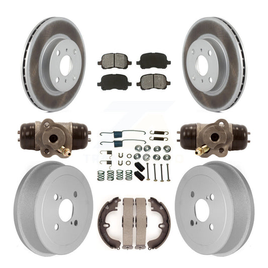 [Avant + Arrière] Kit de disque (revêtu) et plaquette (semi-métallique) de frein pour Toyota Corolla Non-ABS KGS-101635