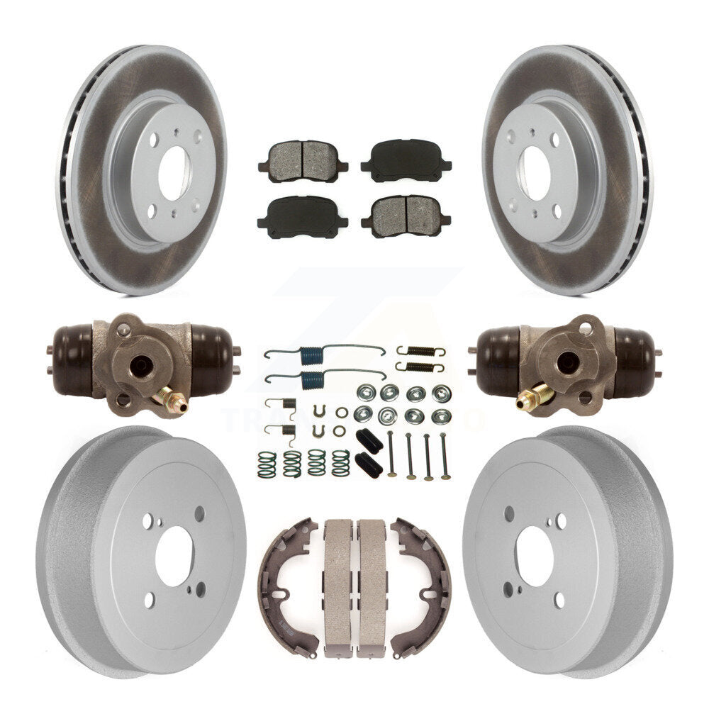 [Avant + Arrière] Kit de disque (revêtu) et plaquette (semi-métallique) de frein pour Toyota Corolla Chevrolet Prizm Non-ABS KGS-101637