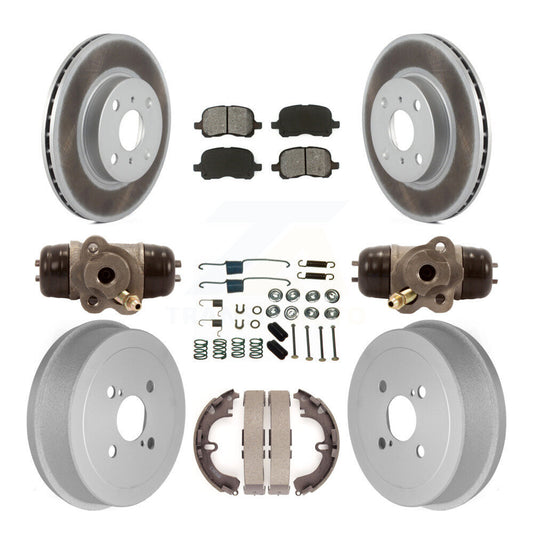 [Avant + Arrière] Kit de disque (revêtu) et plaquette (semi-métallique) de frein pour Toyota Corolla Chevrolet Prizm Non-ABS KGS-101637