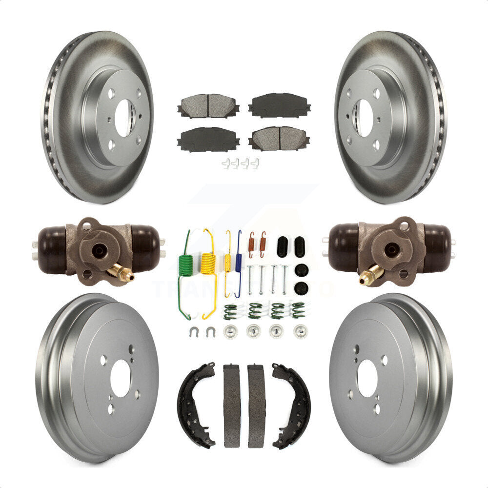 [Avant + Arrière] Kit de disque (revêtu) et plaquette (semi-métallique) de frein pour Toyota Yaris KGS-101641 par Transit Auto