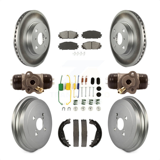 [Avant + Arrière] Kit de disque (revêtu) et plaquette (semi-métallique) de frein pour Toyota Yaris KGS-101641 par Transit Auto