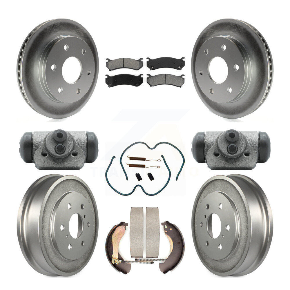 [Avant + Arrière] Kit de disque (revêtu) et plaquette (semi-métallique) de frein pour Chevrolet Silverado 1500 GMC Sierra Classic avec 6400 Lb GVW KGS-101646