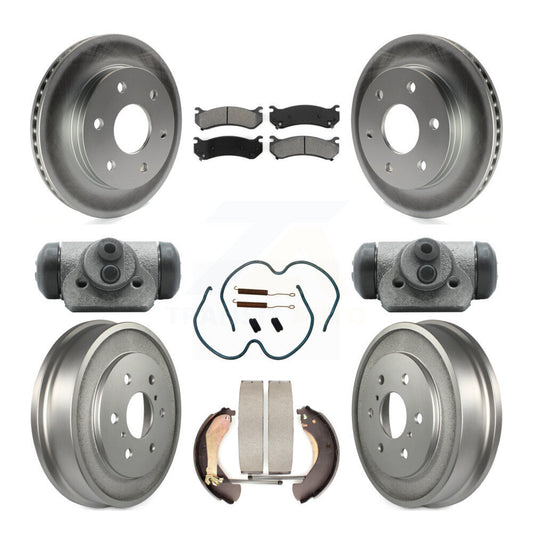 [Avant + Arrière] Kit de disque (revêtu) et plaquette (semi-métallique) de frein pour Chevrolet Silverado 1500 GMC Sierra Classic avec 6400 Lb GVW KGS-101646