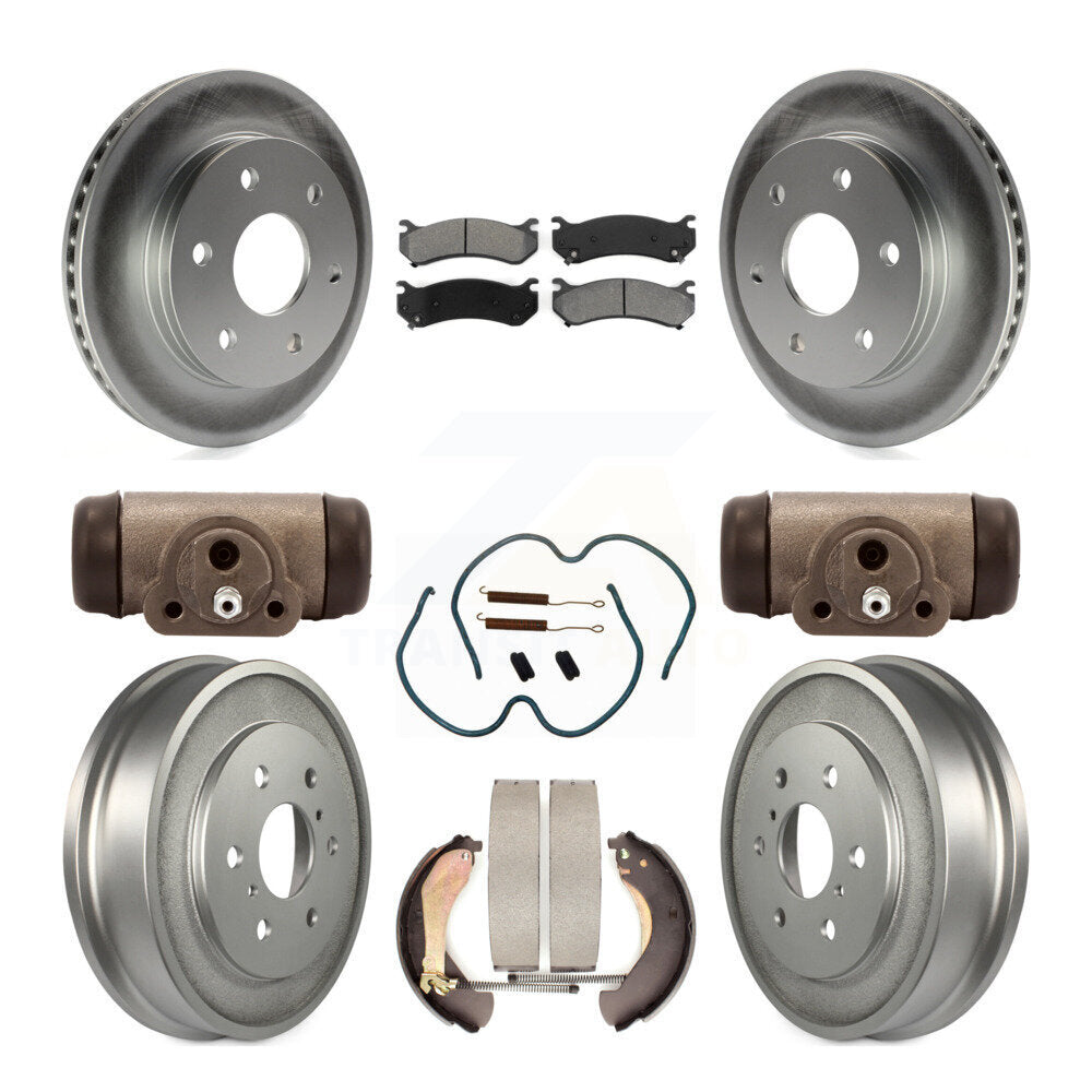 [Avant + Arrière] Kit de disque (revêtu) et plaquette (semi-métallique) de frein pour Chevrolet Silverado 1500 GMC Sierra Classic avec 7000 Lb GVW KGS-101647