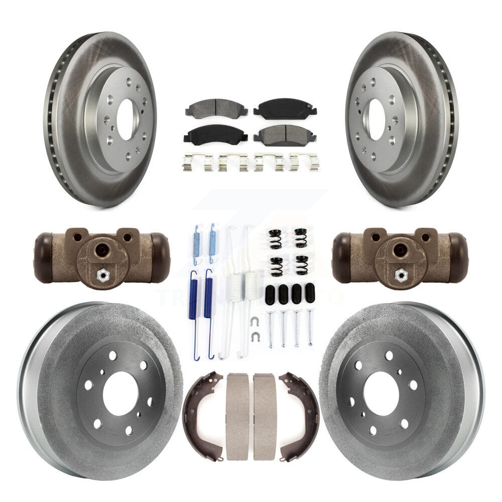 [Avant + Arrière] Kit de disque (revêtu) et plaquette (semi-métallique) de frein pour Chevrolet Silverado 1500 GMC Sierra avec 6400 Lb GVW KGS-101657