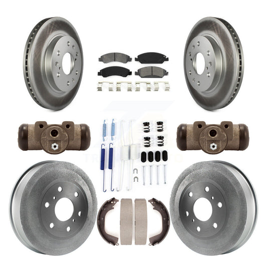 [Avant + Arrière] Kit de disque (revêtu) et plaquette (semi-métallique) de frein pour Chevrolet Silverado 1500 GMC Sierra avec 6400 Lb GVW KGS-101657