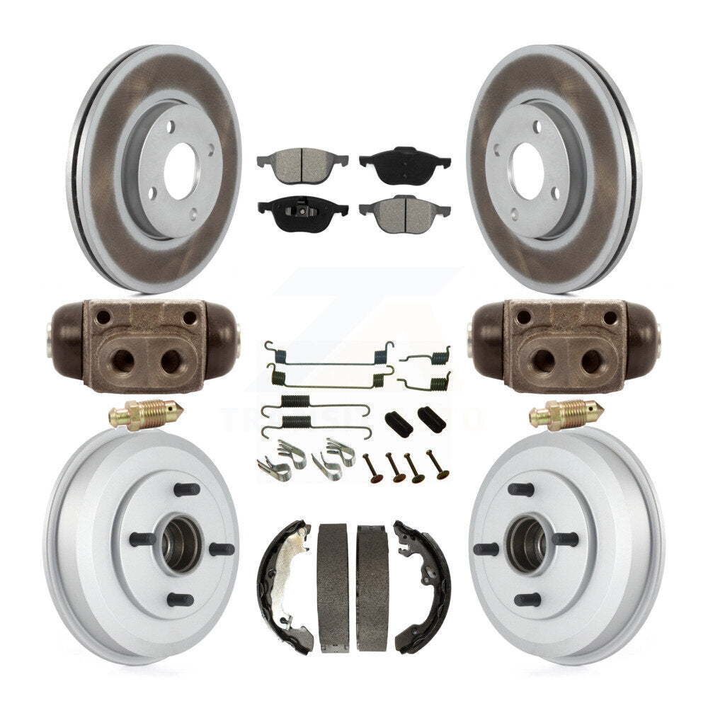 [Avant + Arrière] Kit de disque (revêtu) et plaquette (semi-métallique) de frein pour 2005-2007 Ford Focus Wheel Bearing Includes KGS-101665