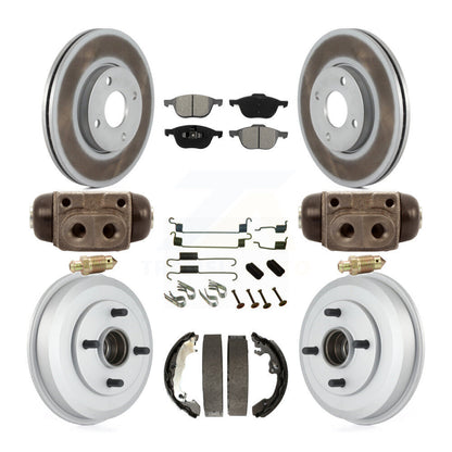 [Avant + Arrière] Kit de disque (revêtu) et plaquette (semi-métallique) de frein pour 2005-2007 Ford Focus Wheel Bearing Includes KGS-101665