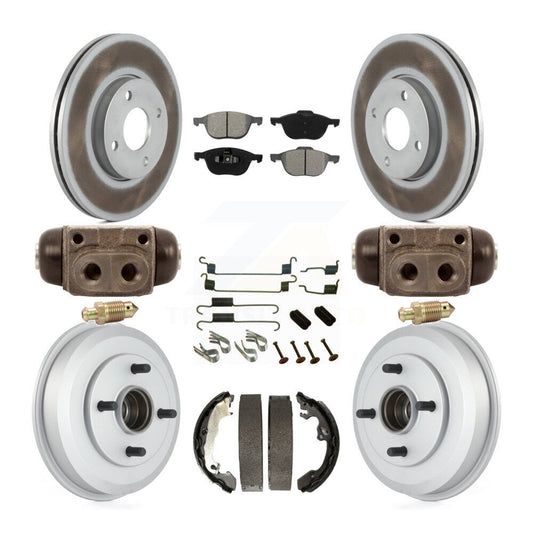 [Avant + Arrière] Kit de disque (revêtu) et plaquette (semi-métallique) de frein pour 2005-2007 Ford Focus Wheel Bearing Includes KGS-101665