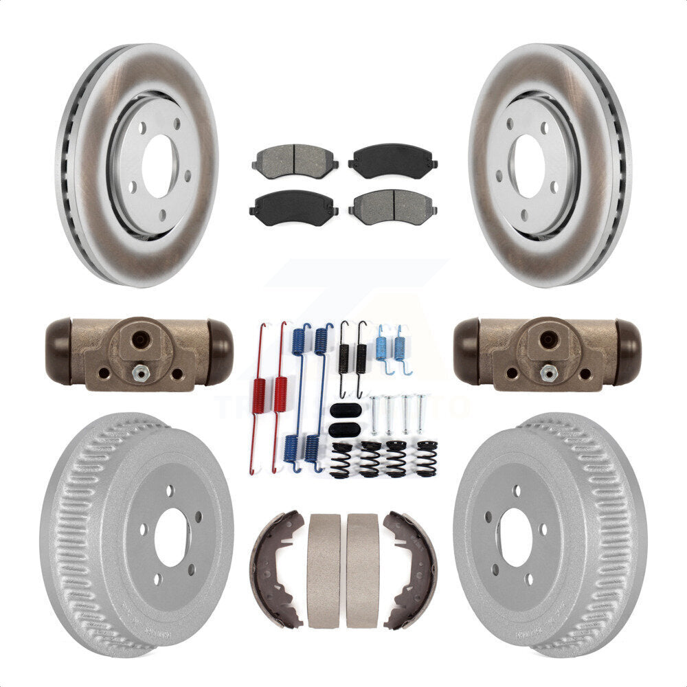 [Avant + Arrière] Kit de disque (revêtu) et plaquette (semi-métallique) de frein pour Dodge Chrysler Town & Country Grand Caravan Voyager KGS-101667 par Transit Auto