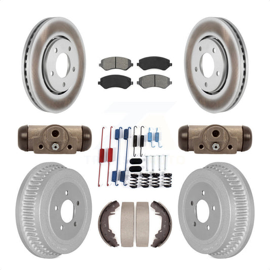 [Avant + Arrière] Kit de disque (revêtu) et plaquette (semi-métallique) de frein pour Dodge Chrysler Town & Country Grand Caravan Voyager KGS-101667 par Transit Auto
